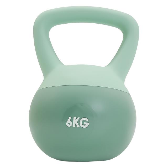 TEMU 女性用6kgソフトケトルベル - フィットネス＆筋肉トレーニングに最適、耐久性のあるPVC素材、グレー/グリーン/クリアピンク色あり