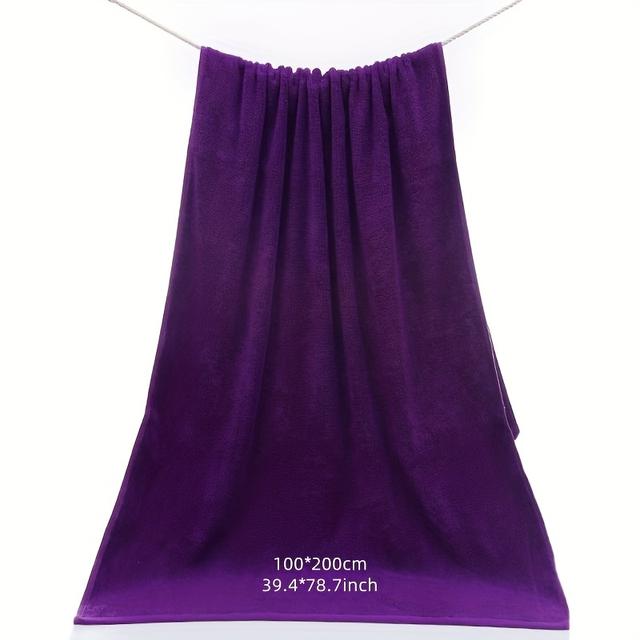 TEMU 100% Cotton Purple Large Thickened Pure Cotton Bath Towel Beach Towel Hotel Home Use Machine Washable Ultra Soft