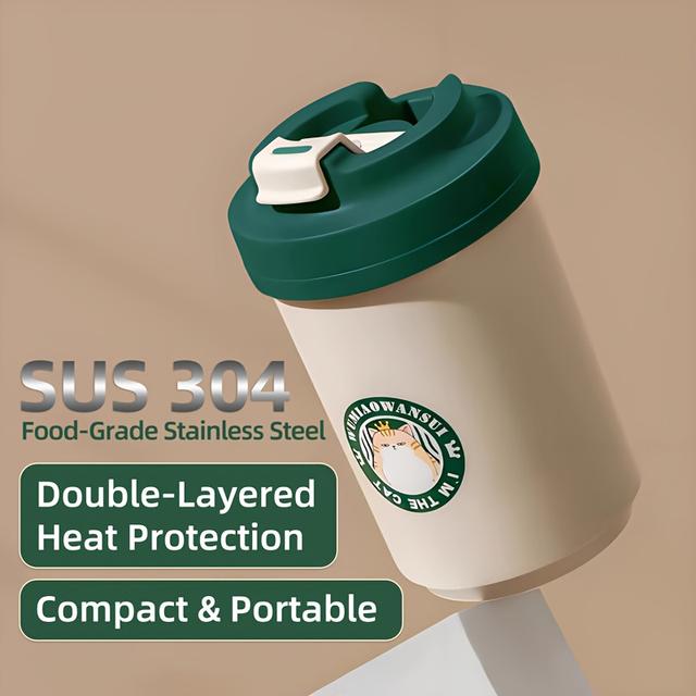 TEMU 16oz Stainless Steel Insulated Coffee Mug With Lid, Double Wall Vacuum Travel Mug,travel Coffee Cup Thermal Cup For Home And Office480ml