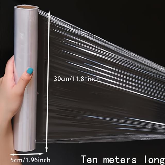 TEMU Дозатор харчової плівки з легким різаком для кухні від Baijia - Велика рулонна упаковка для свіжих продуктів, таких як огірки та помідори