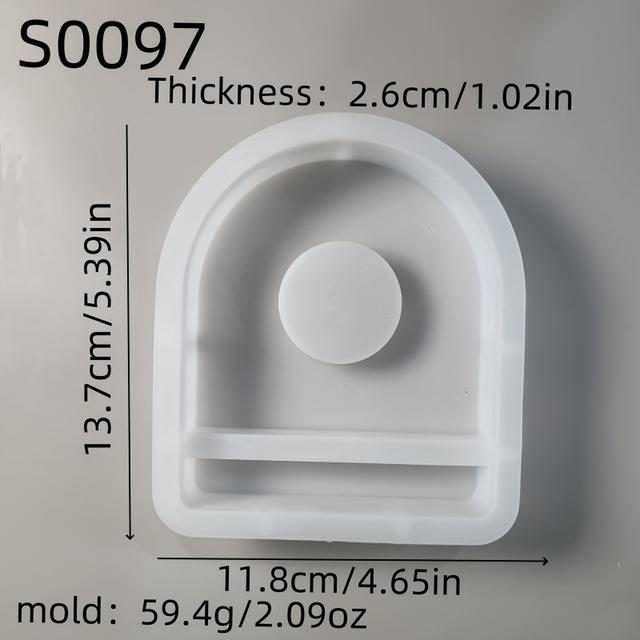 TEMU Resin Silicone Mold Semi-oval Three-dimensional Ornament Silicone Mold Diy Candle Silicone Mold Plaster Ornament Silicone Mold Candle Holder Mold Home Decoration Epoxy Resin Mold S0097