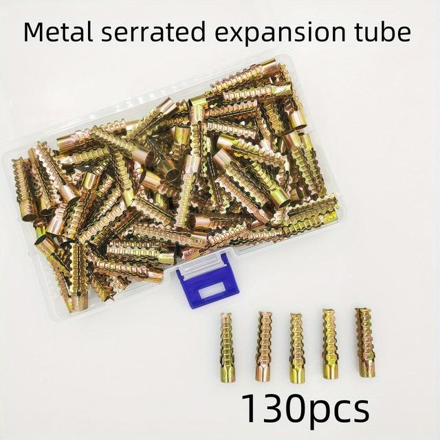 TEMU 130pcs Serrated Metal Expansion , Surface Galvanized, Not Easy To Rust, Used For Light Brick, Foam Wall, Cement Wall, Concrete Wall, Home Decoration