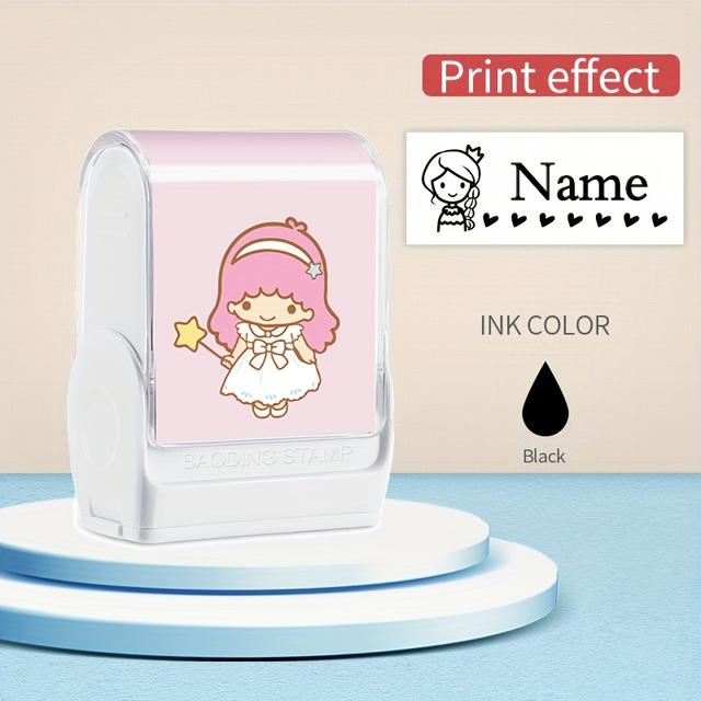TEMU Custom Waterproof Name Stamp-washable Ink For Durable Labels With Little Twin Stars Or Dinosaur Designs, Marking Clothing, Shoes, Bags, And Personal Items