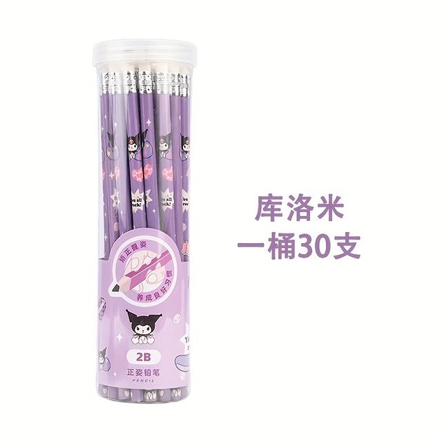 TEMU 30 Cute Cinnamoroll Pose Pencils, Suitable For Students, 2b Writing Practice Pencils, Cartoon Design, For Exams, High-quality Graphite, Young Writers