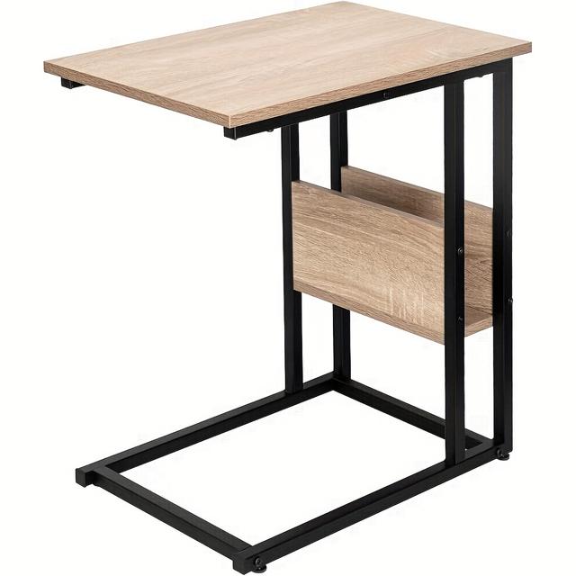 TEMU 1pc Side Table Coffee Table Sofa Table Bedside Table Bedside Table Laptop Table, Metal Frame, Chipboard Top, 55x36x59.5 Cm (wxdxh)