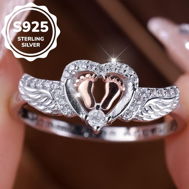 TEMU 2.8g S925 Sterling Silvery Electroplated Heart Day Ring For Women With Gift Box