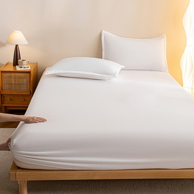 TEMU Puha, Légáteresztő Mikroszálas Gumis Lepedő – Mélykék, Mosógépben Mosható, Egész Éves Kényelmes Ágynemű, Kényelmes Egyszínű Design