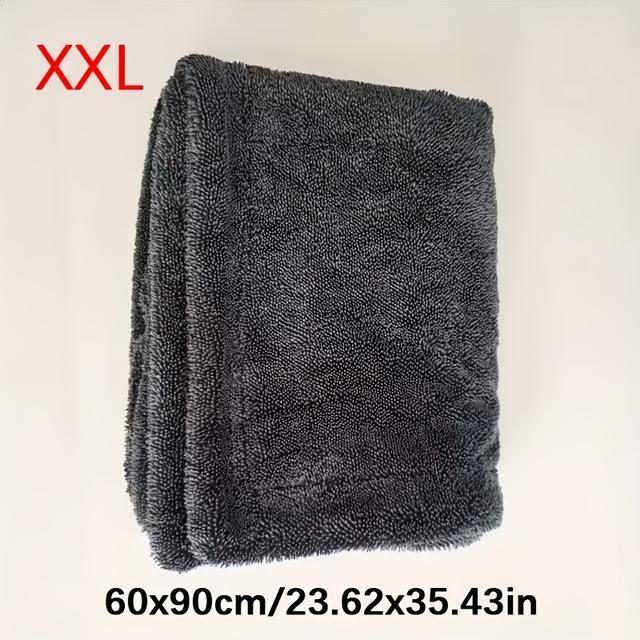 TEMU Xxl Microfiber Car Drying Towel - , High Absorbency, 1400 Gsm, Twisted , Double-sided, Streak-free Detailing - Suitable For Cars, Trucks, Suvs, And Household Use.1pc