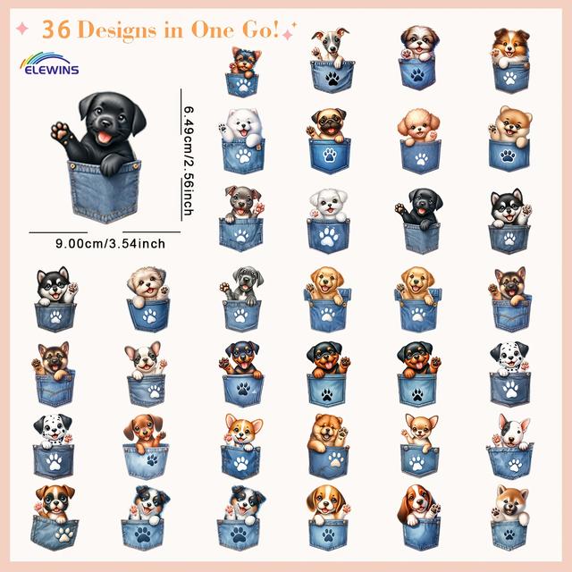 TEMU 36pcs Iron On Transfer Patches Iron On Vinyl Decals For Jeans Western Dtf Heat Transfer Vinyl Stickers Diy Appliques For Clothing T Shirt Pillow Hat