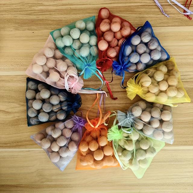 TEMU 2 Bags Of 40 Cedar Balls For Wardrobe And Drawer Use, Balls For Clothing Storage