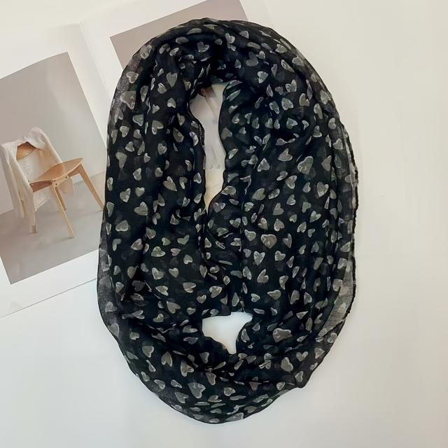 TEMU 's Small Heart Print Scarf