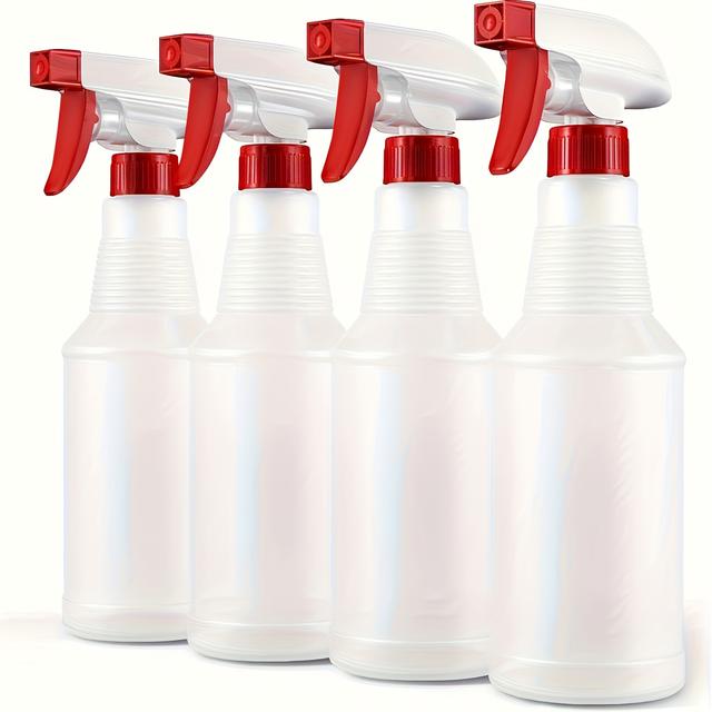 TEMU 4pcs Spray Bottle, Refillable Empty Spray Bottle For Cleaning Liquid, Hair Spray, Shower, Disinfection Watering Flower Cleaning Deodorant Spray Bottle 500ml