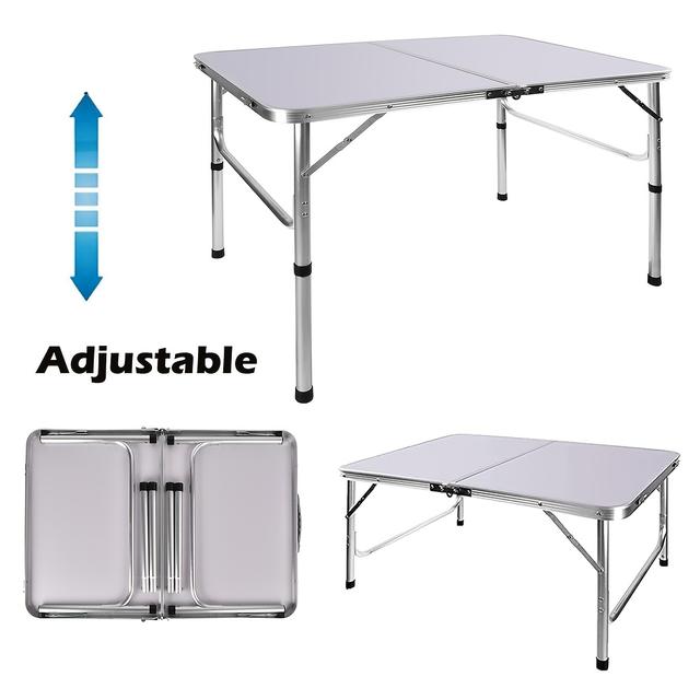 TEMU Una mesa de camping plegable, ideal para picnics, que se puede doblar por . mesa portátil que mide 90X60X67/37Cm (L*W*H), con dos ajustables y de aluminio.