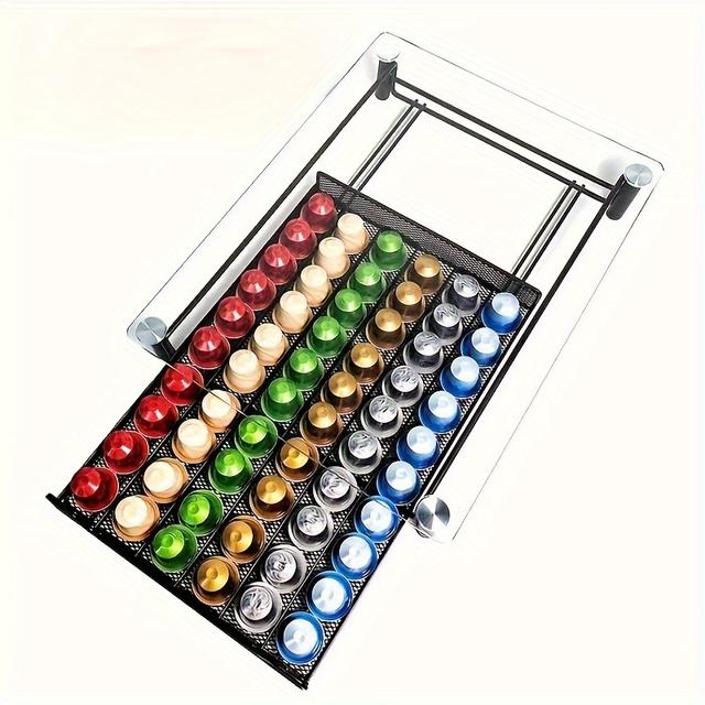 TEMU Glas Kaffeekapsel Aufbewahrungsbox Schubladenstil Aufbewahrung 60 Kapseln