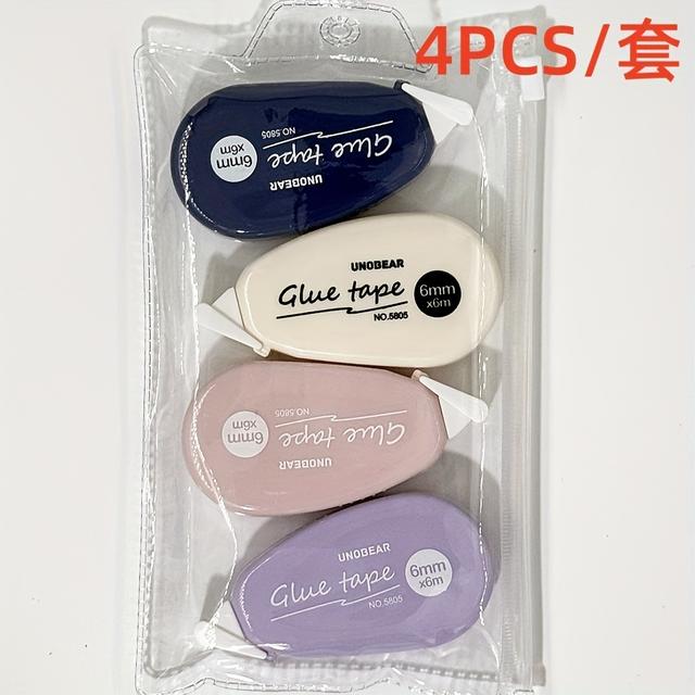 TEMU 4 Double-sided Tape Rollers, Scrapbook Supplies Diary, Craft Tape Rollers, Double-sided Tape Running, Used For Cutting And Pasting , For School Offices