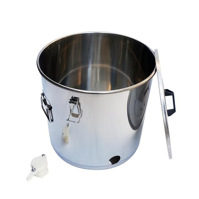 TEMU Secchio per miele da 50 kg/110 libbre, serbatoio per miele in acciaio inossidabile, contenitore per miele con valvola di miele in plastica, forniture per apicoltura, strumenti per apicoltori