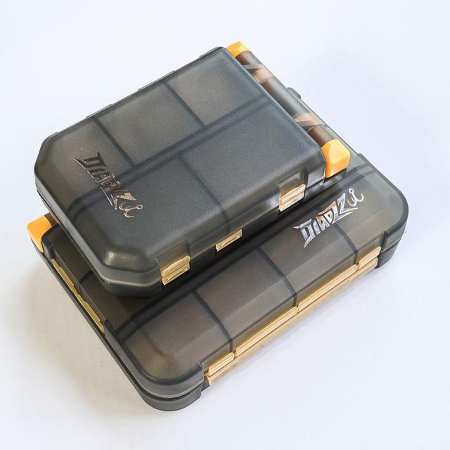 TEMU 2 stuks Dubbelzijdige Aasbox, Groot en Klein, met Verstelbare Verdelers, Zelfaanzuigende Sluiting, Visgerei Box, Vis Haken Opbergdoos