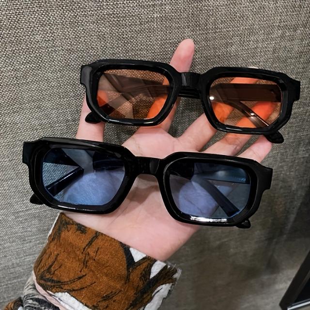 TEMU Of Men's And Women's Fashionable Retro Square Glasses Suitable For Parties, Summer, Fun Photography,, Gifts For And Girlfriends