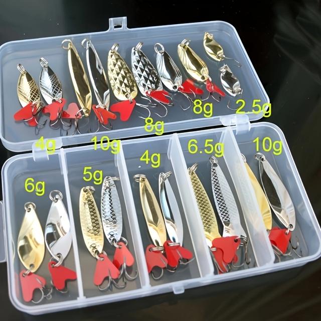 TEMU 20 Piezas de Caja de Lure Sequins: Combinación de Crankbait Sin Labios y Duro con para Lanzamientos Largos