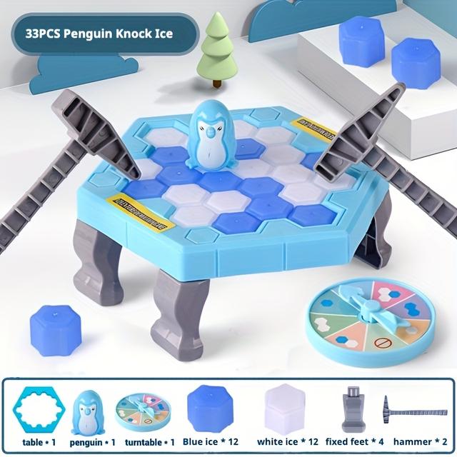 TEMU Red de Pinguïn IJsbreek Speelgoed, Wandbordspel met en Demontage - Interactief Nieuwigheidsspel