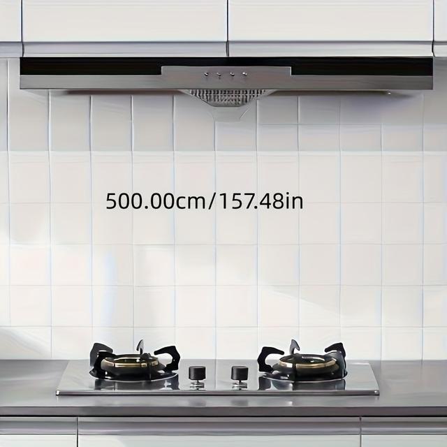 TEMU High-temperature Resistant Pvc Splash Guard - Oil And Water Resistant Self-adhesive Backing Wall Protector, Suitable For Kitchen, Cabinets, And Range Hoods