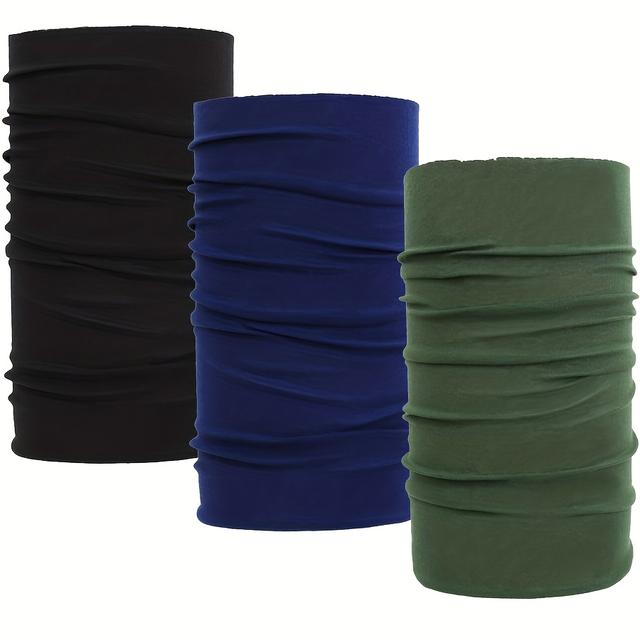 TEMU Juego de 3 diademas sin costuras de color liso para , calentador de cuello, bufanda, mascarilla, , aptas para ciclismo, yoga, senderismo