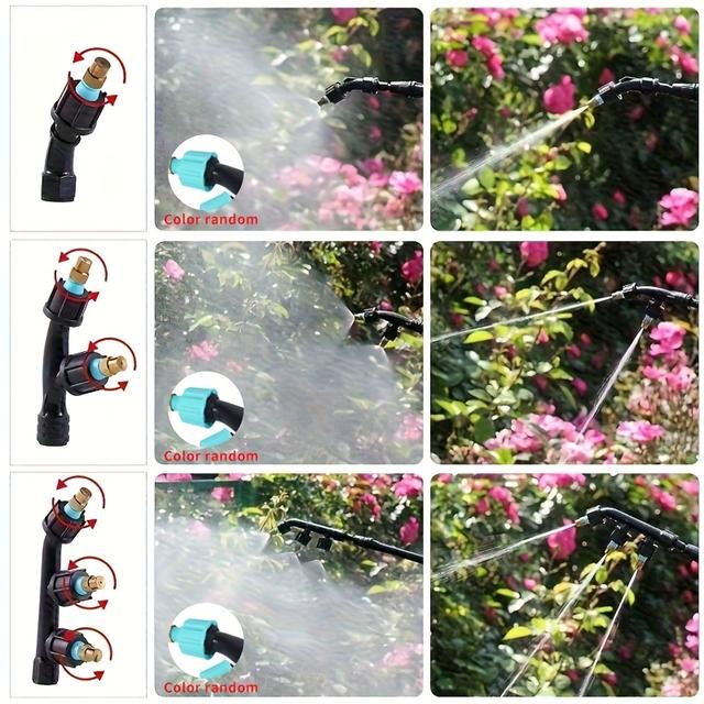 TEMU 고압 분무 노즐 3pcs 세트, 조절 가능한 고급 황동 스프레이 헤드, 콘 단일/이중/삼중 노즐 콤보, 백팩 스프레이어 및 농업 온실 장비용