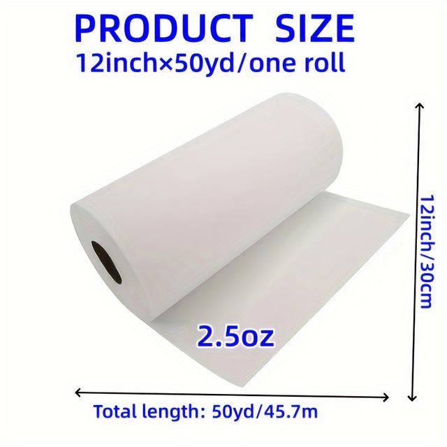 TEMU New Roll Of Cutting Machine Embroidery , 12 Inches X 50 Yards - Medium Weight 2.5 Ounces - Cut Into Sizes - Suitable For Machine Embroidery And Hand Sewing