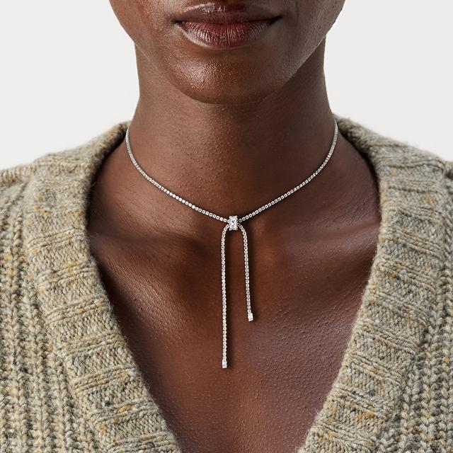 TEMU 1pc Of Elegant Rhinestone Tassel Necklace, A Choker For Everyday Parties .