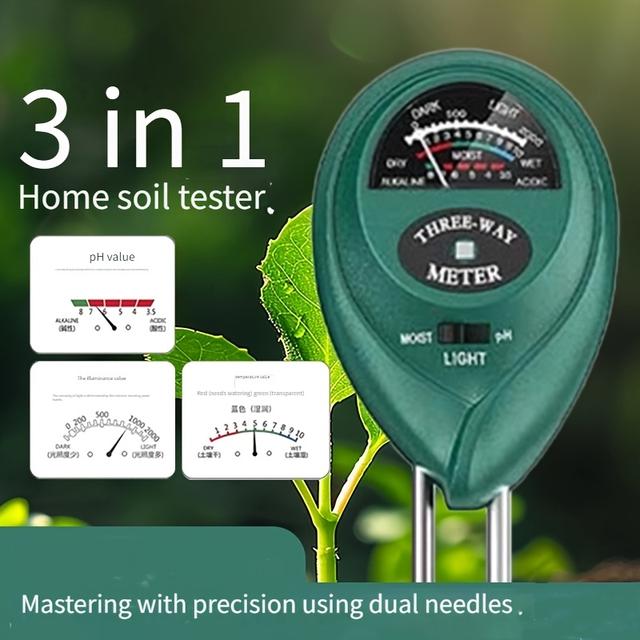 TEMU 1ks/2ks Tester pH půdy pro rostliny, květiny, vlhkost a světlo, hydroponický analyzátor