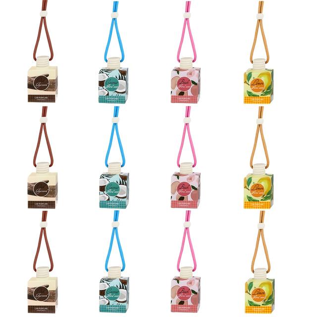 TEMU 12 Long-lasting Car Air Fresheners | Essential Oil-infused, Ideal For Interior Accessories, In 4 Scents