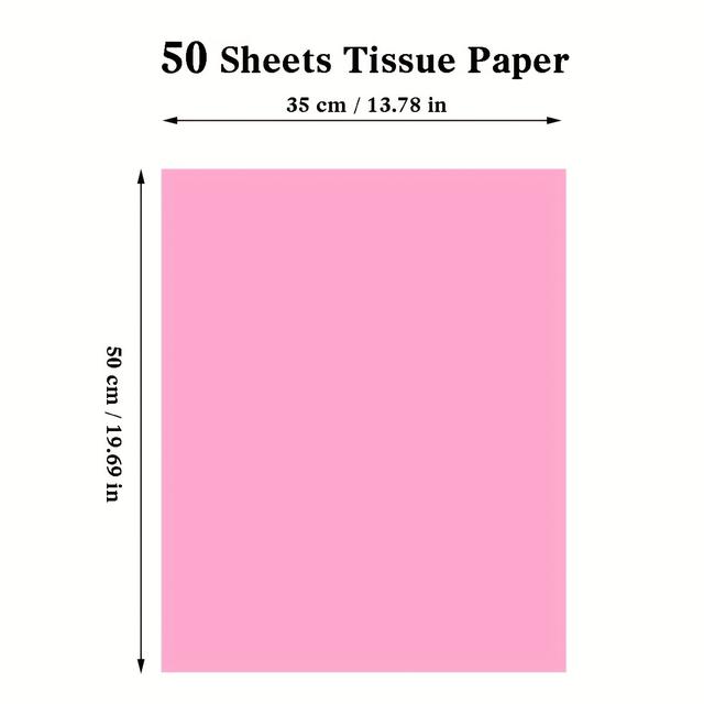 TEMU 50pcs Sheets Bulk Pack Wax-coated Tissue Paper - Bulk 20"x14" Soft Tearable Wrapping Paper Suitable For Gift Bags, Wedding Decorations, Birthday Party Crafts - Elegant Decorative Sheets