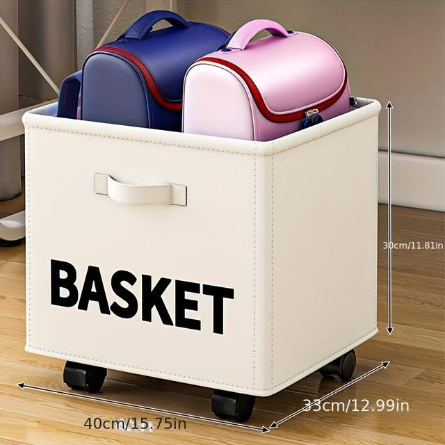 TEMU Large Capacity Movable Storage Basket With Wheels - Office Desk Organization, Snack Bags & More | Durability & , Office Supplies And Accessories