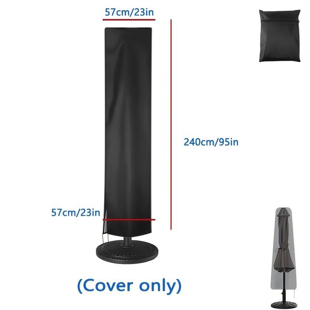 TEMU 1pc Zippered Patio Umbrella Cover - Durable Oxford Fabric For 9ft-13ft Cantilever, Banana & Straight Umbrellas