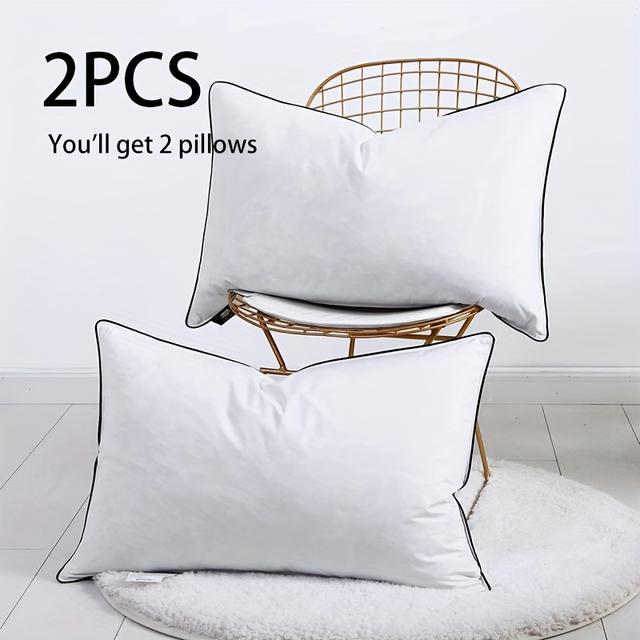 TEMU Feather Pillow With 3 Chamber Filling - Down Feather Pillow And 100% , Comfortable, Soft & Supportive, Pillow