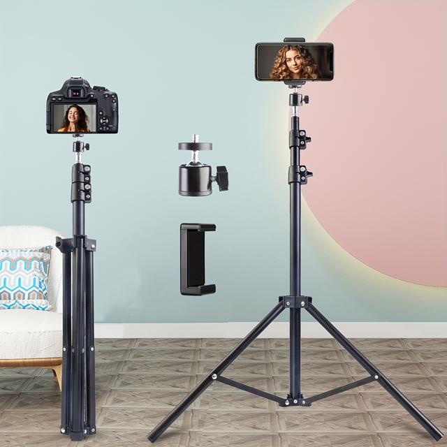 TEMU 63 Handyhalter Stativ mit Handyclip, Erweiterbares Metallstativ, Tragbares Schießwerkzeug, Nicht , Ballkopfstativ