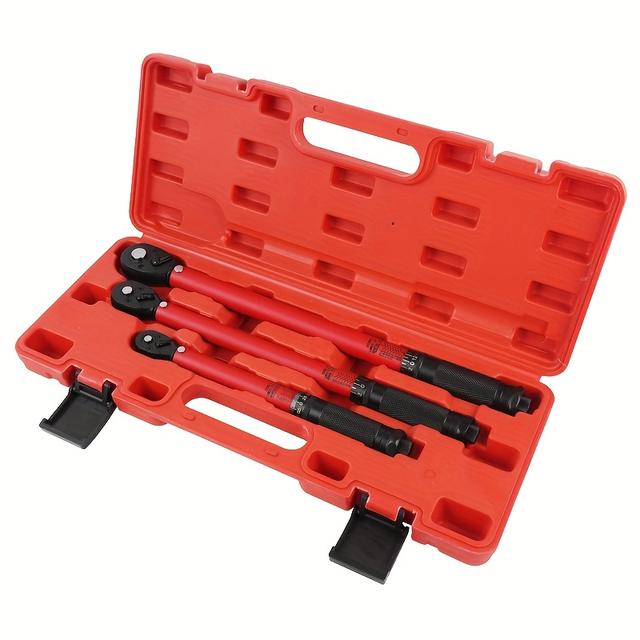 TEMU Set van 3 Geconfigureerde Momentsleutels, Verstelbaar Rond Buisontwerp voor Efficiënte en Arbeidsbesparende Onderhoud