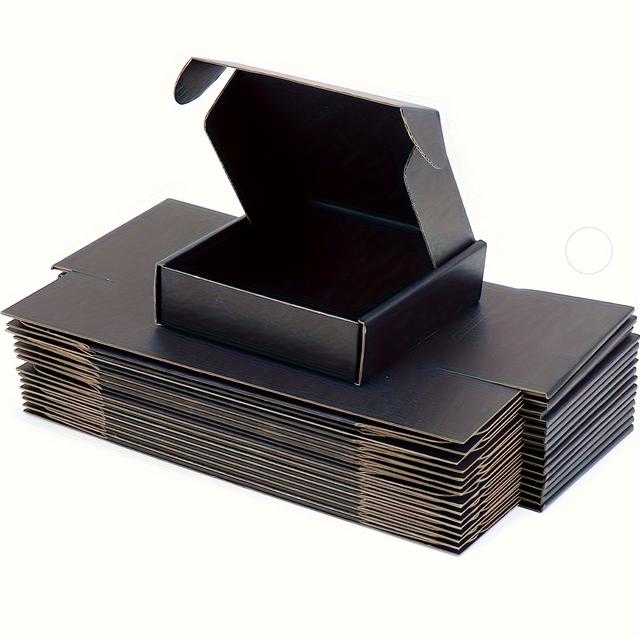 TEMU 90pcs 6x4x1.5 Inch Black Small Mailer Shipping Boxes Packing Box, Corrugated Cardboard Box, For Small Business Packaging Craft Products