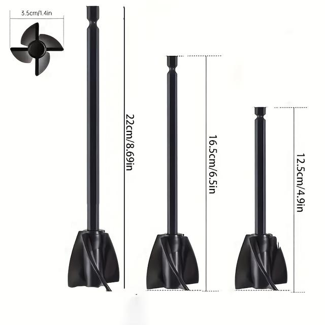 TEMU 3pcs Reusable Paint Mixer Epoxy Resin Mixer Attachment | Small Plastic Mixer Paddle, Durable Easy To , Comfortable Grip, Achieves Efficient And Smooth Mixing, Suitable For Epoxy Resin, Pigments,