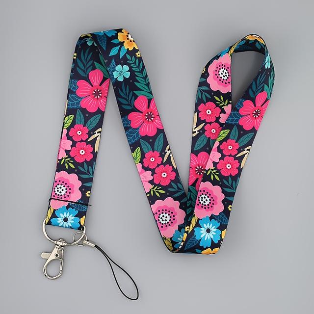 TEMU Modieuze Leuke Grappige Bloemen Sleutelhanger Lanyard | Lange Cadeau Clip Lanyard, Ideaal voor Werk, Studie, Entertainment, Gym, Mobiele Telefoon, ID, Sleutel Aanvullingen, Gemaakt van