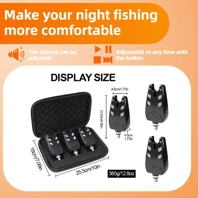 TEMU Carp Fishing Alarm With Remote Control, Adjustable Sensitivity, Volume, And Tone. Shipped Without Battery-3pcs/box