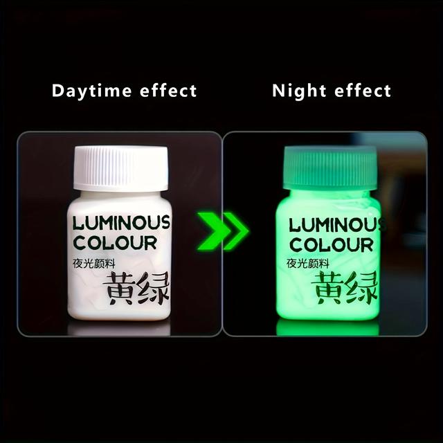 TEMU 58 ml/1,96 oz Självlysande akrylfärg för hantverk, DIY-målning, konstskapande, väggkonst, modellfärgning, långvarig glans, lämplig för Halloween, jul, helgpresenter