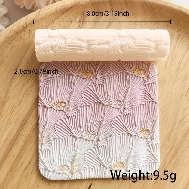 TEMU Bloemblad Zachte Pottenbakkers Oorbel Polymeer Klei Textuur Roller, Naadloze Snijder Gereedschap voor Klei Ambachten, Duurzaam Plastic Materiaal, Kleisnijders voor Sieraden Maken