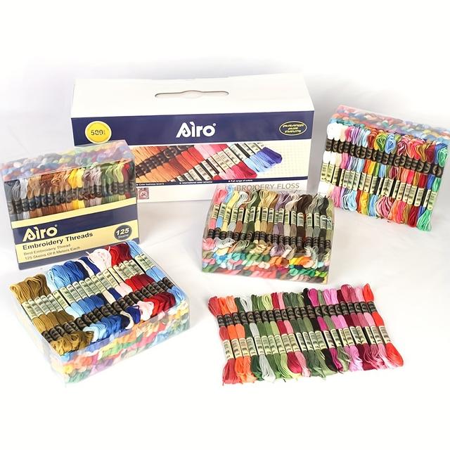 TEMU 500 de fil à broder , 8 mètres de fil de polyester à 18 fils avec double étiquetage pour point de croix, à la aiguille, fabrication de bracelets, assortiment multicolore