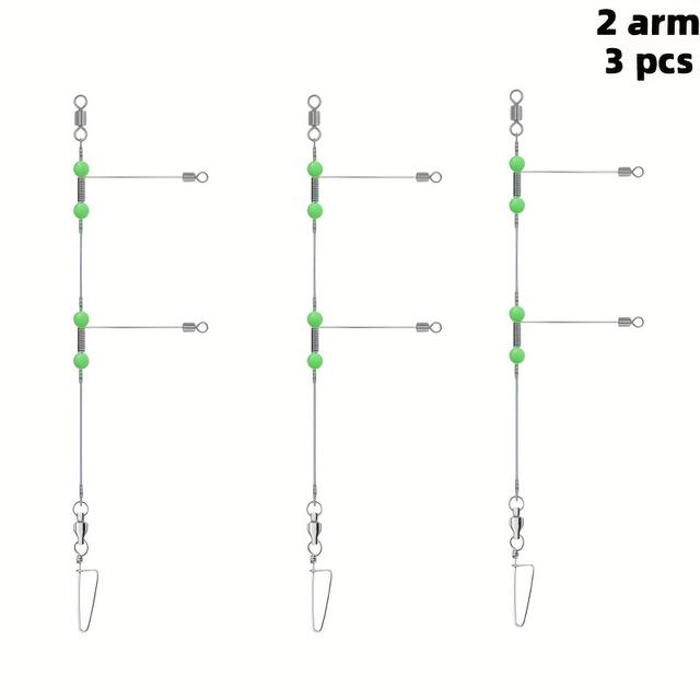 TEMU Yoto Saltwater Fishing Leader. Dominator! Saltwater Steel Leader With 1/2 Arm Stainless Steel Bite-resistant Balance + Luminous Beads, Strong Tensile & Power