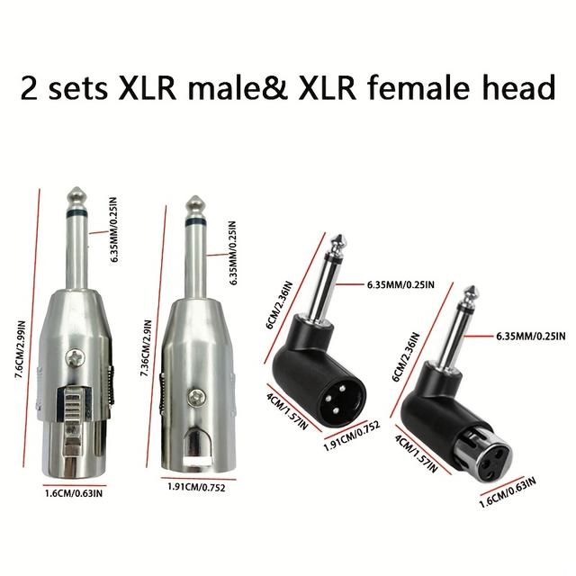TEMU Xlr Male To Female Adapter, 6. Female To 3-pin Xlr Male Adapter, Microphone And Speaker Adapter Connector