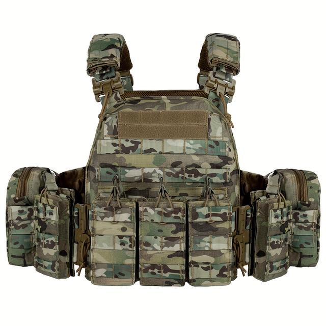 TEMU Camouflage Vest With Pals System, Suitable For Activities, Featuring Quick Release And Additions For Running And Training