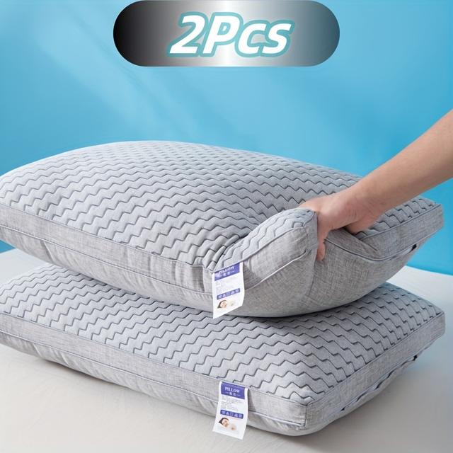 TEMU 2 Pillows, 2 Foldable Pillow Inserts With Single High Pillow Core For Sleeping Cervical Spine Protection, Machine Washable, Three-dimensional Pillow For