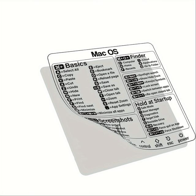 TEMU Juego de 2 pegatinas de vinilo para atajos de teclado diseñadas para Mac OS (///), aptas para modelos Macbook de 13-16 pulgadas.