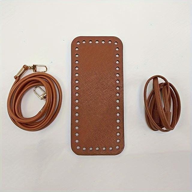 TEMU DIY ハンドクラフトバッグ作成キット：フェイクレザーストラップ、ショルダーコード＆ドロー - バケットバッグアクセサリーセット